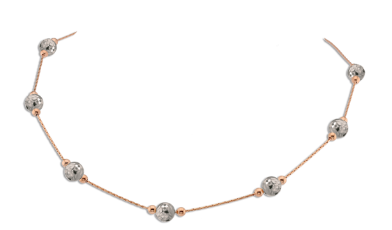 Колье с алмазными родированными шариками тип 875