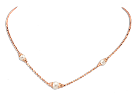 Колье и браслеты с тремя жемчужинами на перлине тип 710
